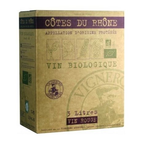 Côtes du Rhône Vignerons Ardèchois Bio BIB 3L