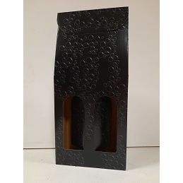 Valisette 2 bouteilles noires motifs bulles
