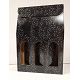 Valisette 3 bouteilles noires motifs bulles