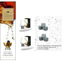 Coffret Exclusive 2 Verres + 6 Pierres à whisky